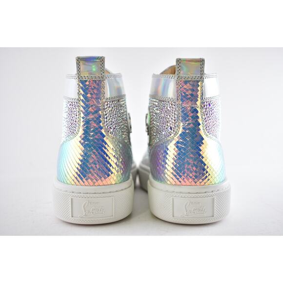 Christian Louboutin Super Louis Strass Flat SD AB Crystal High Top Sneaker 38 - Picture 11 of 12